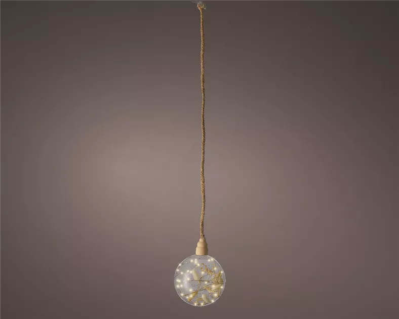Lumineo Micro LED Kugel transparent mit Driedflowers 14 cm