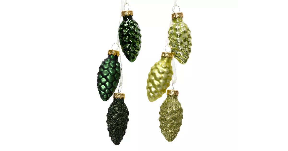 Christbaumkugeln Zapfen Grün