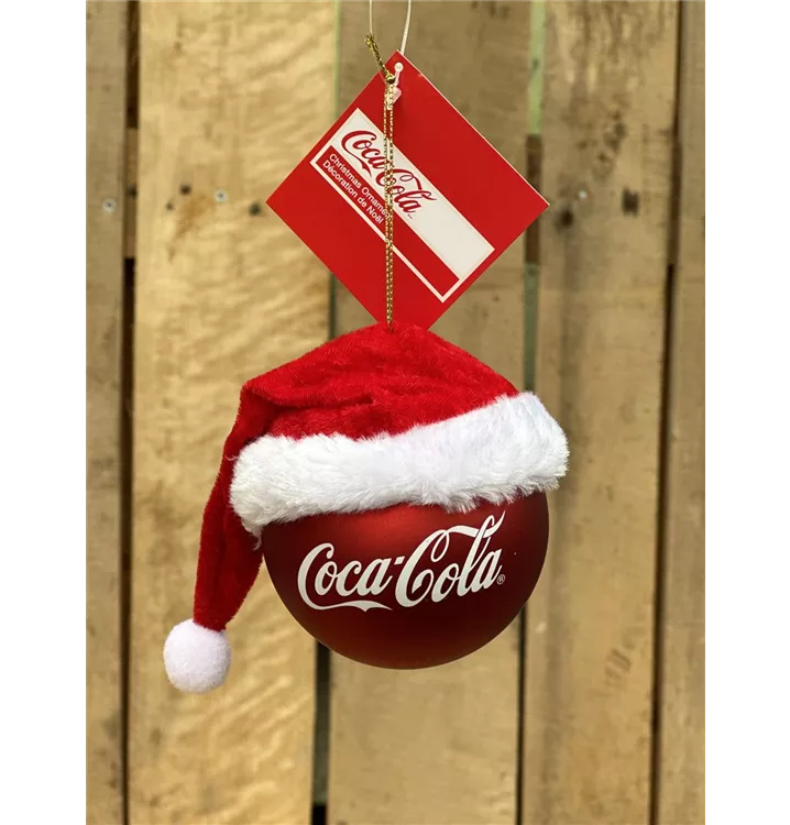 Cola Weihnachtskugel mit Mütze
