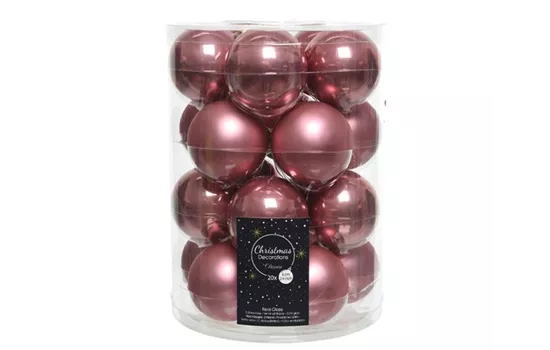 Christbaumkugeln Altrosa - Samtpink Glanz & Matt Christbaumkugeln Altrosa - Samtpink Glanz & Matt
