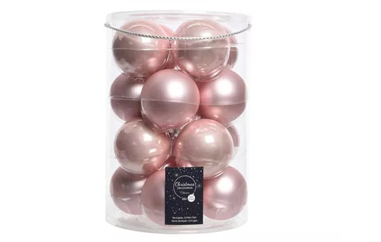 Christbaumkugeln Puderrosa matt & glänzend