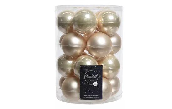 Christbaumkugeln Perle / Champagner Ø 8 cm Christbaumkugeln Perle / Champagner Ø 8 cm