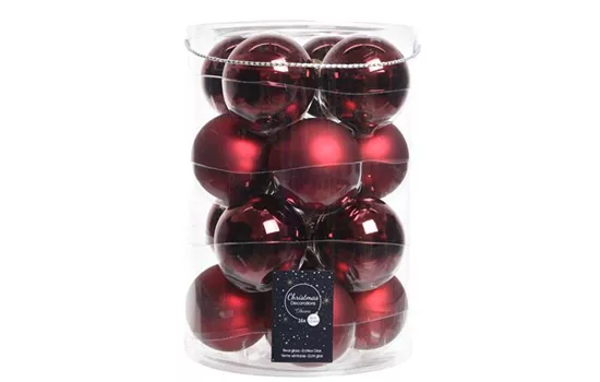 Christbaumkugeln Ochsenblut / dunkelrot Ø 8 cm Christbaumkugeln Ochsenblut / dunkelrot Ø 8 cm