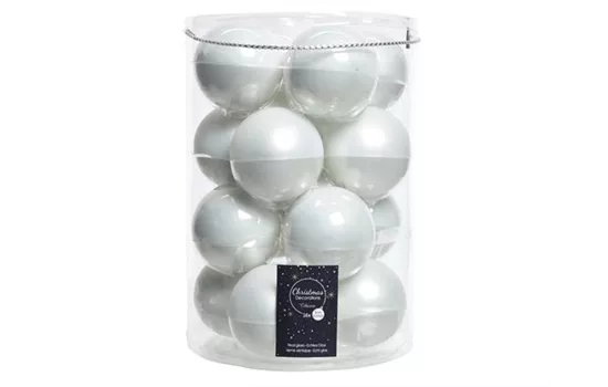 Christbaumkugeln winterweiss / Schneeweiss Ø 8 cm 