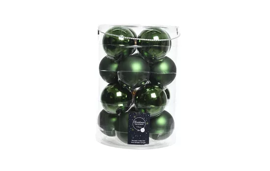 Christbaumkugeln Piniengrün / Dunkelgrün Ø 8 cm  Christbaumkugeln Piniengrün / Dunkelgrün Ø 8 cm