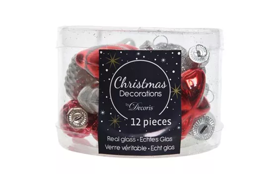 Weihnachtskugeln - Zapfen, Sterne, Blüten, Herzen - 12 Stück Weihnachtskugeln - Zapfen, Sterne, Blüten, Herzen - 12 Stück