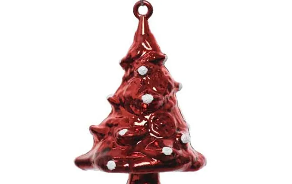 Christbaumkugel, Tannenbaum rot - weiß, 2 Stück