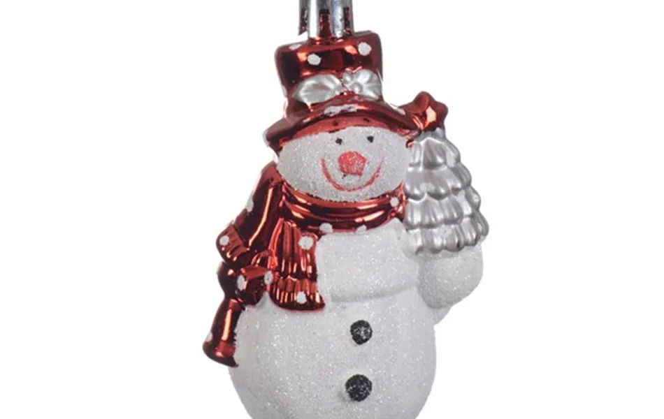 Christbaumkugel, Schneemann rot - weiß