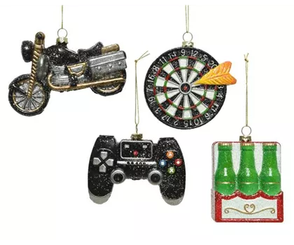 Christbaumkugel, Controller, Motorrad, Dart oder Flasche