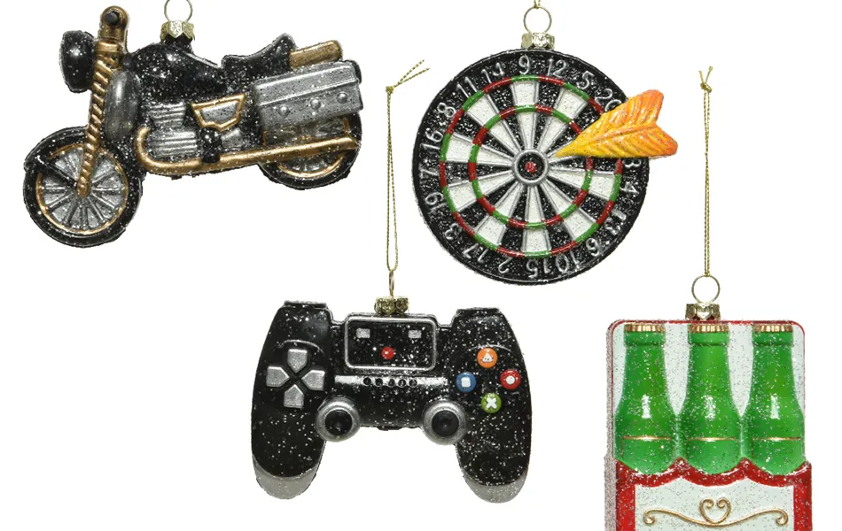 Christbaumkugel, Controller, Motorrad, Dart oder Flasche