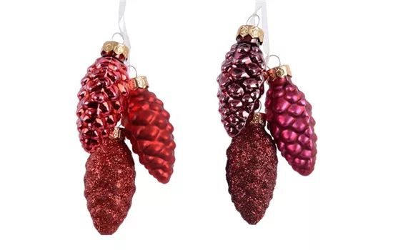 Christbaumkugeln Zapfen rot Christbaumkugeln Zapfen rot