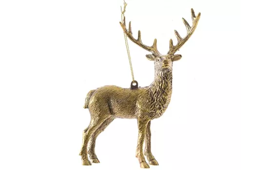 Christbaumschmuck Hirsch Gold – Kunststoff-Anhänger 11 × 14 × 5 cm Christbaumschmuck Hirsch Gold – Kunststoff-Anhänger 11 × 14 × 5 cm