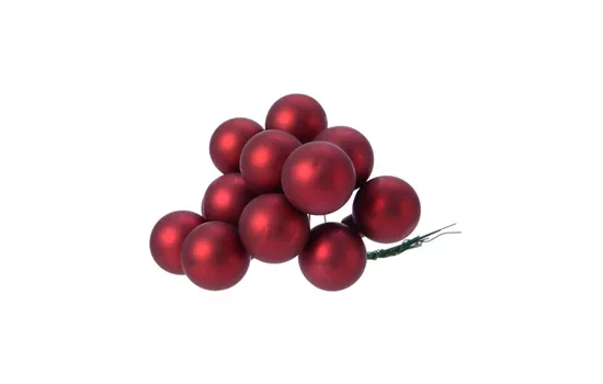 Spiegelbeeren, Mini Christbaumkugeln am Draht, Glas Bordeaux Spiegelbeeren, Mini Christbaumkugeln am Draht, Glas Bordeaux