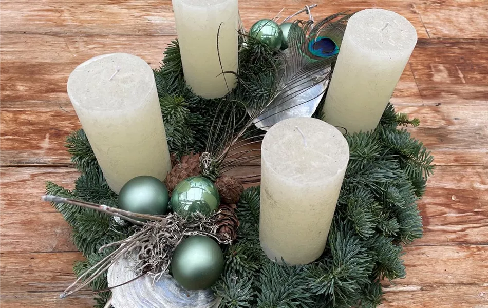Adventskranz Winterharmonie aus echten Zweigen