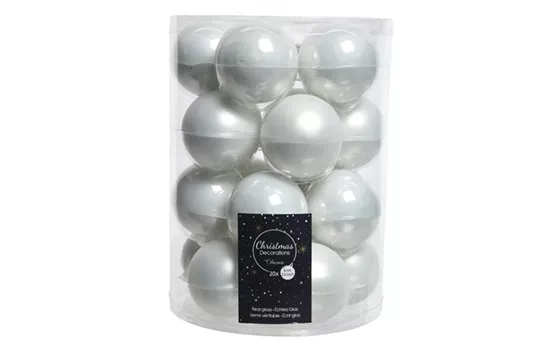 Christbaumkugeln winterweiss / Schneeweiss Ø 6cm  Christbaumkugeln winterweiss / Schneeweiss Ø 6cm