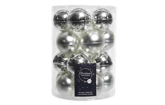 Christbaumkugeln Silber Ø 6cm Set 