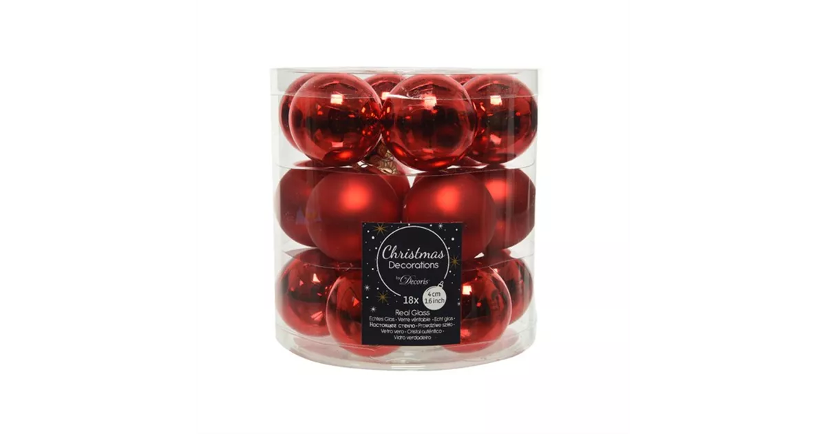 20 Christbaumkugeln 6cm Rot - Matt & Glänzend Weihnachtsbaumschmuck