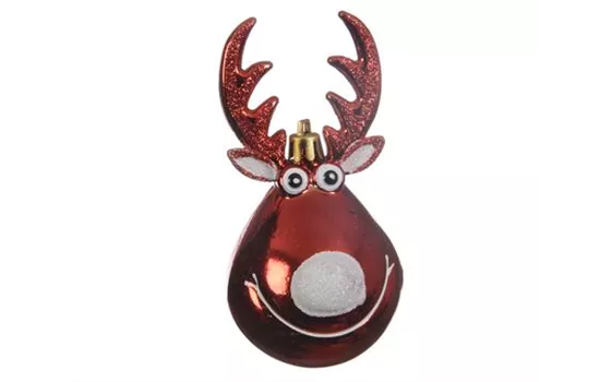 Christbaumkugel, Rentier rot, Hänger Dekor Glitter ca. 11,5 cm Christbaumkugel, Rentier rot, Hänger Dekor Glitter ca. 11,5 cm