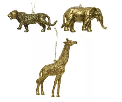 Christbaumkugel - Elefant, Leopard, Giraffe 