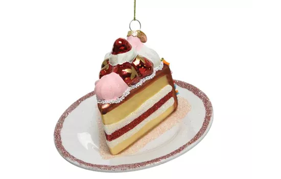 Weihnachtskugel 'Kuchenstück auf Teller' Weihnachtskugel 'Kuchenstück auf Teller'