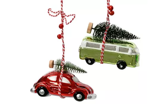 Weihnachtskugel 'Auto mit Weihnachtsbaum' Weihnachtskugel 'Auto mit Weihnachtsbaum'