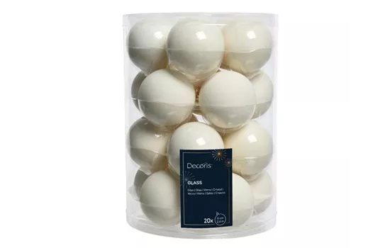 Christbaumkugeln elfenbein / wollweiß Ø 6cm  Christbaumkugeln elfenbein / wollweiß Ø 6cm