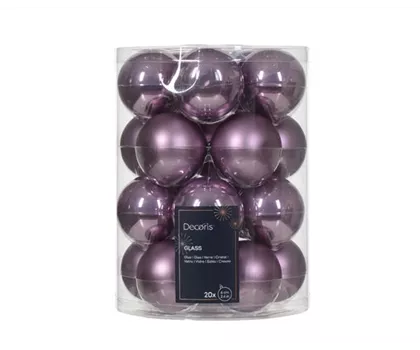 Christbaumkugeln Kristall lila Glanz & Matt