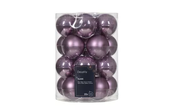 Christbaumkugeln Kristall lila Glanz & Matt