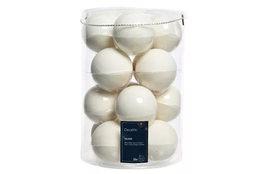 Christbaumkugeln wollweiss / emaile Ø 8 cm 