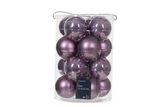 Christbaumkugeln Kristall lila glänzend & matt