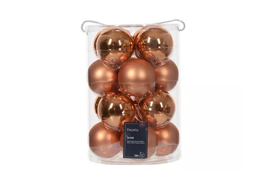 Christbaumkugeln Kupfer orange glänzend & matt