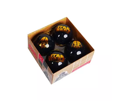Star Wars Weihnachtskugeln Ø 7,5 cm – Schwarz & Gold 