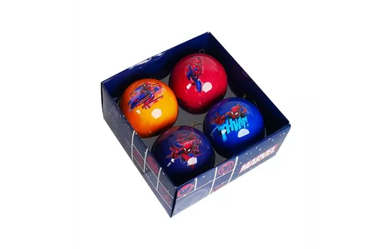 Spiderman Weihnachtskugeln blau, rot, gelb