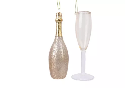 Weihnachtskugel 'Champagner Set' in wundervoller Geschenkbox Weihnachtskugel 'Champagner Set' in wundervoller Geschenkbox