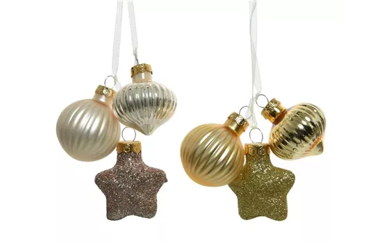Christbaumkugeln Stern, Kugel, Zapfen in Gold, Perle Champagner  Christbaumkugeln Stern, Kugel, Zapfen in Gold, Perle Champagner