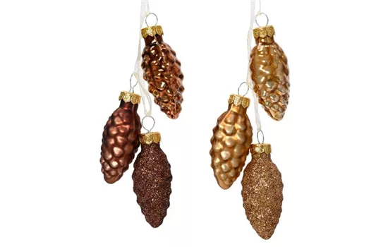 Christbaumkugeln Zapfen Gold, Kupfer und Braun Christbaumkugeln Zapfen Gold, Kupfer und Braun