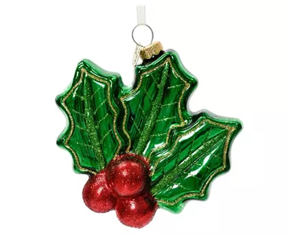 Christbaumanhänger Stechpalmenblatt mit roten Beeren
