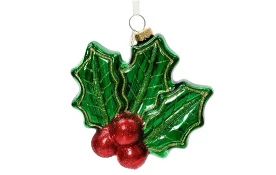 Weihnachtskugel 'Stechpalmenblatt mit Beeren' Weihnachtskugel 'Stechpalmenblatt mit Beeren'
