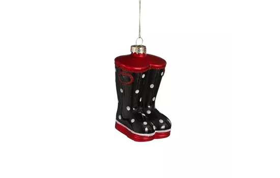 Weihnachtskugel 'Gummistiefel' schwarz rot Weihnachtskugel 'Gummistiefel' schwarz rot