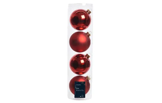 Christbaumkugeln Weihnachtsrot matt und glänzend