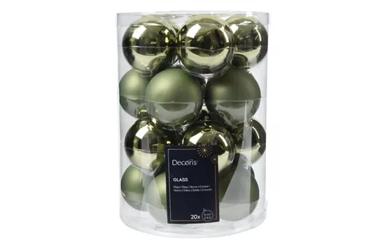 Christbaumkugeln Rosmarin / Hellgrün Ø 6 cm  Christbaumkugeln Rosmarin / Hellgrün Ø 6 cm