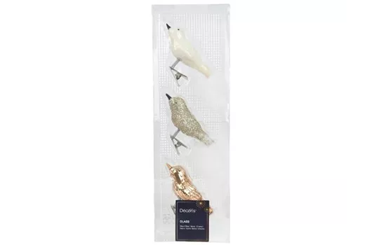 Christbaumkugeln Vogel Klipps 3er Set