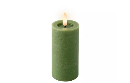 LED Kerze grün aus echtem Wachs
