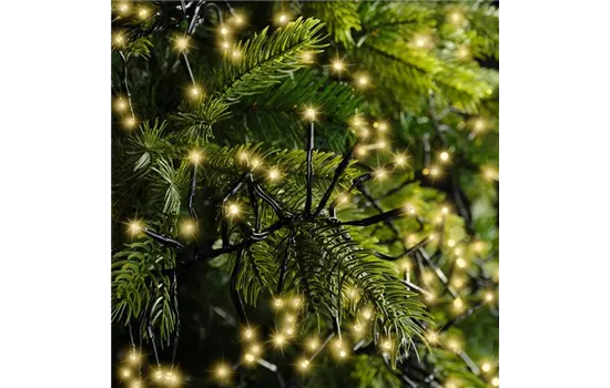 Lumineo LED-Cluster-Lichterkette XXL In- & Outdoor 17 m – 2.040 Soft-Gold-LEDs