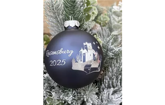 Heimatglanz 2025 Weihnachtskugel Reisensburg | Lasergraviert 8 cm | Heimatkugel Ornament 
