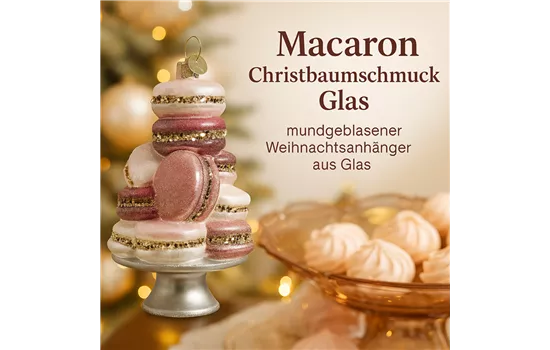 Macaron Christbaumschmuck Glas – mundgeblasener Weihnachtsanhänger aus Glas