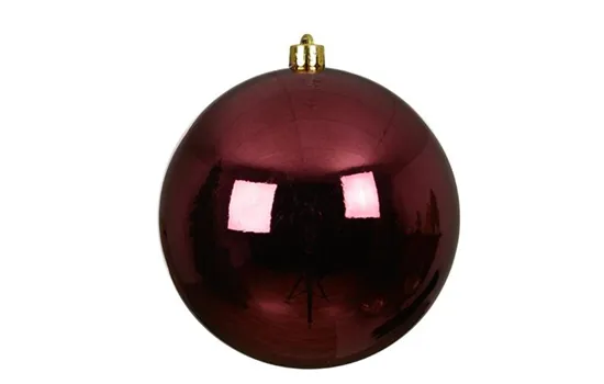 XXL Weihnachtskugel bruchfest Dunkelrosa Glänzend – Ø 14 oder 20 cm