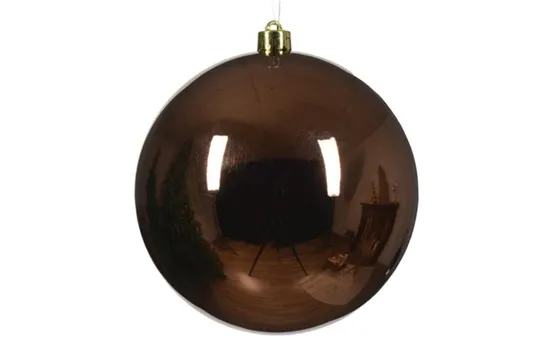 XXL Weihnachtskugel bruchfest Espresso Glänzend – Ø 14 cm