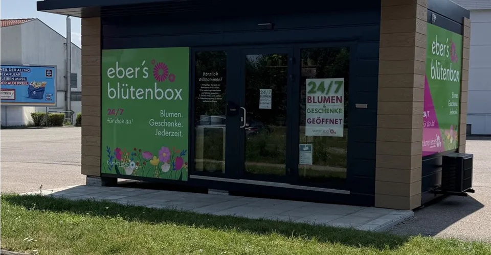 Seitenansicht von Ebers Blütenbox – SB-Shop 24/7 in Günzburg