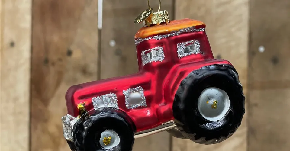 Weihnachtskugel Traktor Weihnachtskugel Traktor aus Glas